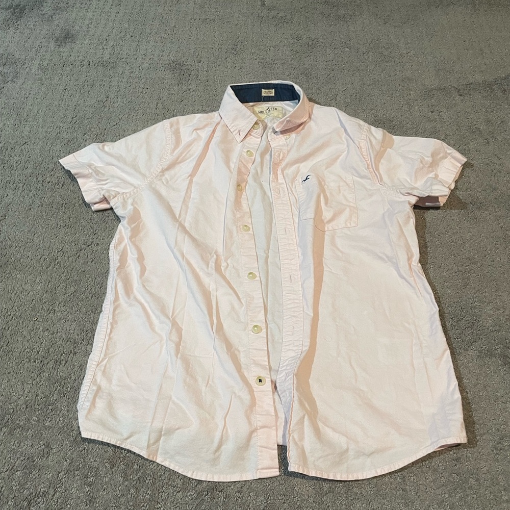 Pollister Light Pink Mens Button Down T-Shirt